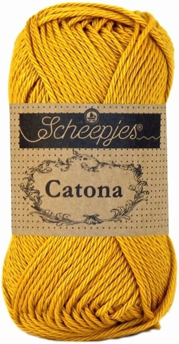 Scheepjes Catona - 249 Saffron. PAK MET 10 BOLLEN a 50 GRAM.