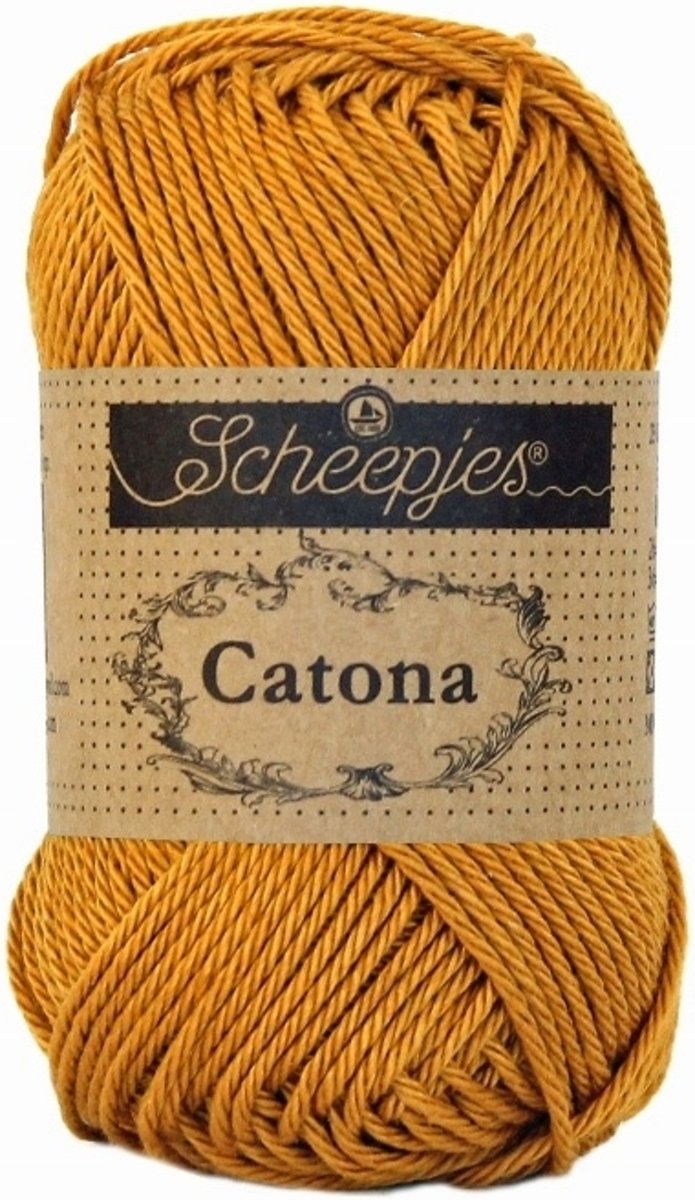 Scheepjes Catona - 383 Ginger Gold. PAK MET 10 BOLLEN a 50 GRAM.