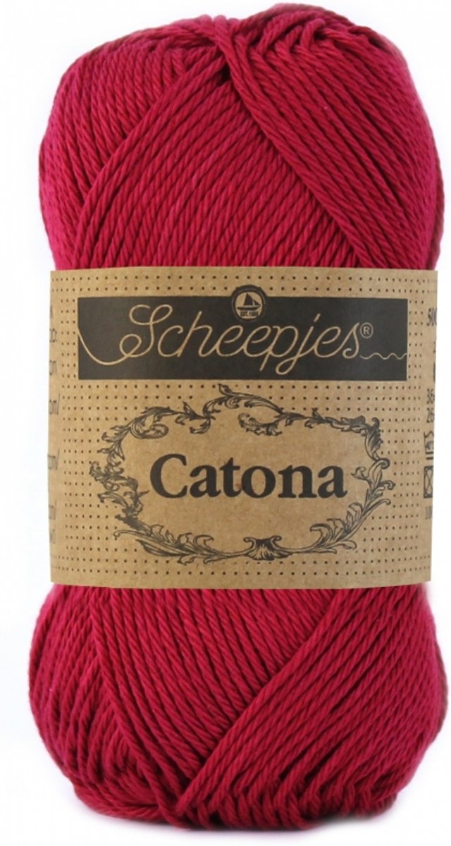 Scheepjes Catona - 517 Ruby. PAK MET 10 BOLLEN a 50 GRAM.