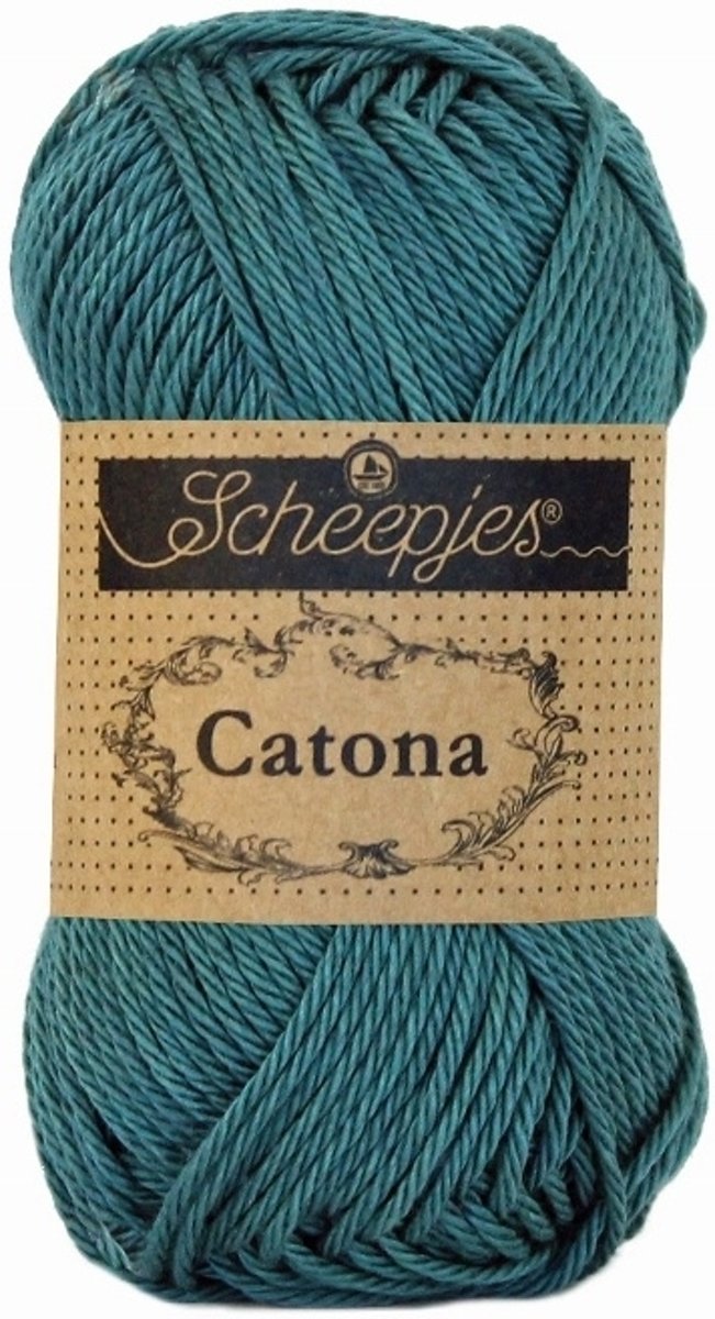 Scheepjes Catona 391 Deep Ocean Green. PAK MET 10 BOLLEN a 50 GRAM.