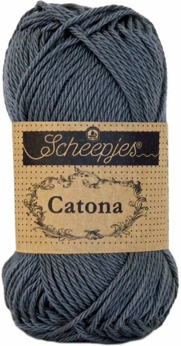 Scheepjes Catona 393 Charcoal. PAK MET 10 BOLLEN a 50 GRAM.