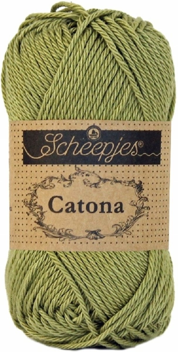 Scheepjes Catona 395 Willow. PAK MET 10 BOLLEN a 50 GRAM.