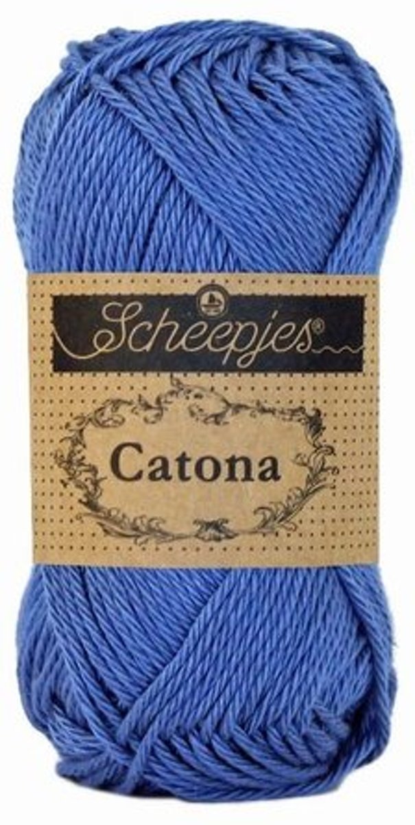 Scheepjes Catona Capri Blue (261) PAK MET 10 BOLLEN a 50 GRAM.