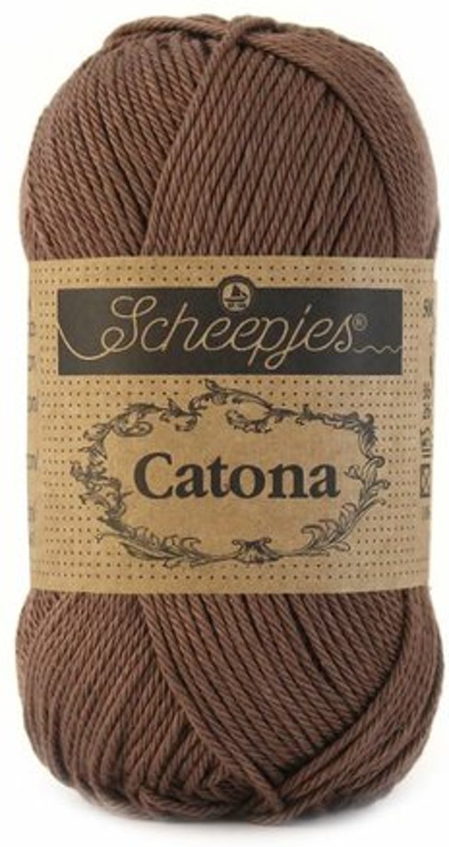 Scheepjes Catona Chocolate (507) PAK MET 10 BOLLEN a 50 GRAM.