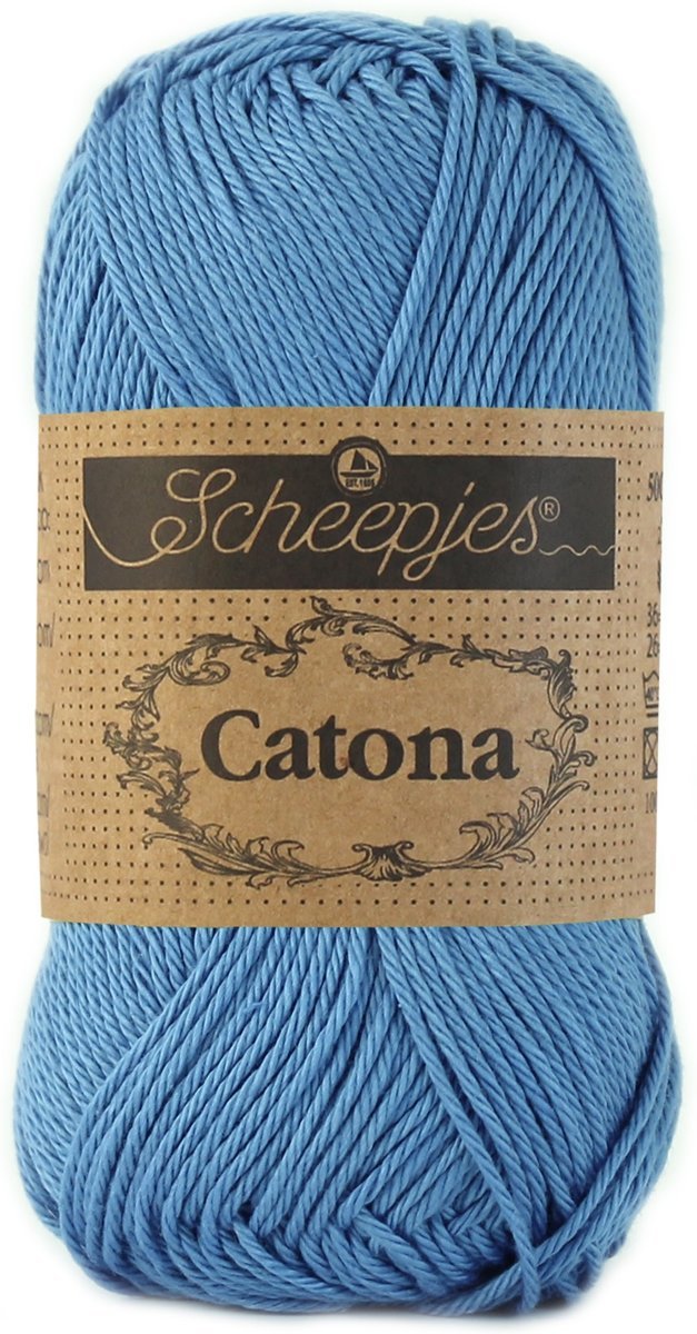 Scheepjes Catona Cornflower 511 PAK MET 10 BOLLEN a 50 GRAM. Incl. Gratis digitale vinger toerenteller.