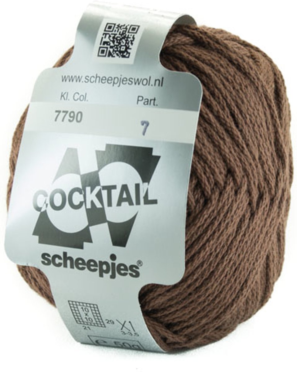 Scheepjes Cocktail bruin-chocolade 7790 - PAK MET 5 BOLLEN a 50 GRAM. KL.NUM. 01.