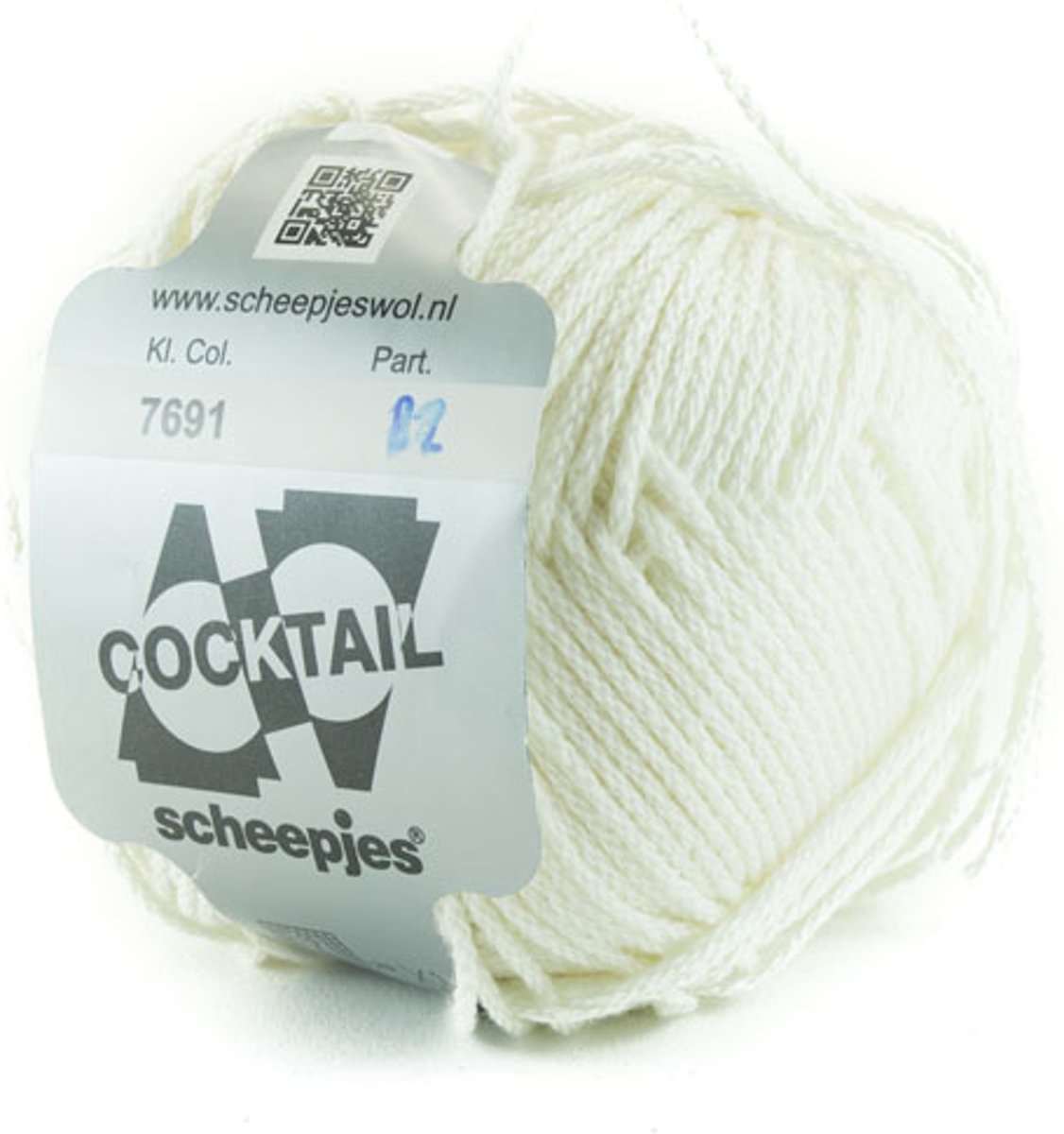 Scheepjes Cocktail ecru 7691 - PAK MET 12 BOLLEN a 50 GRAM. KL.NUM. 02.