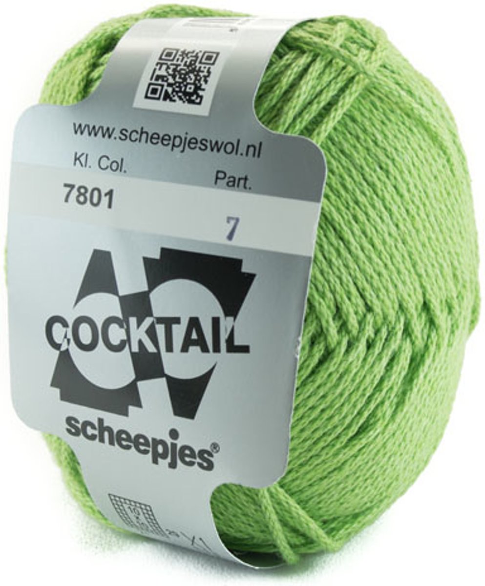 Scheepjes Cocktail groen-lime donker 7801 - PAK MET 13 BOLLEN a 50 GRAM. KL.NUM. 01.