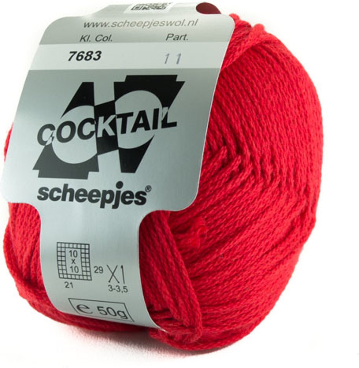 Scheepjes Cocktail helder rood 7683. PAK MET 10 BOLLEN a 50 GRAM.