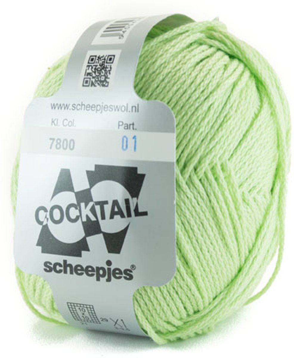 Scheepjes Cocktail licht groen 7800 - PAK MET 9 BOLLEN a 50 GRAM. KL.NUM. 01.