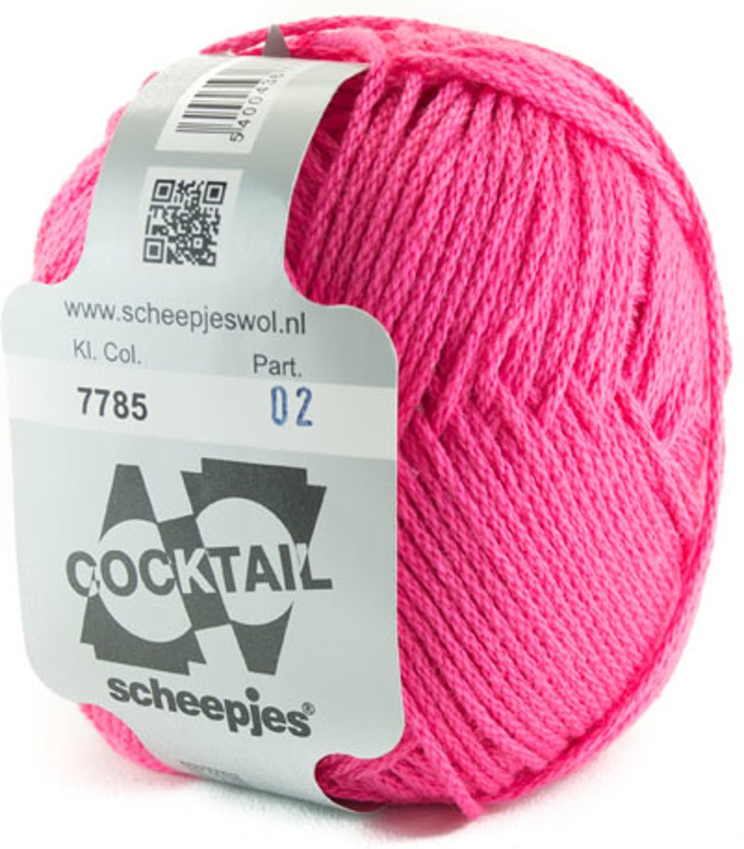 Scheepjes Cocktail roze-fuchsia 7785. PAK MET 10 BOLLEN a 50 GRAM.