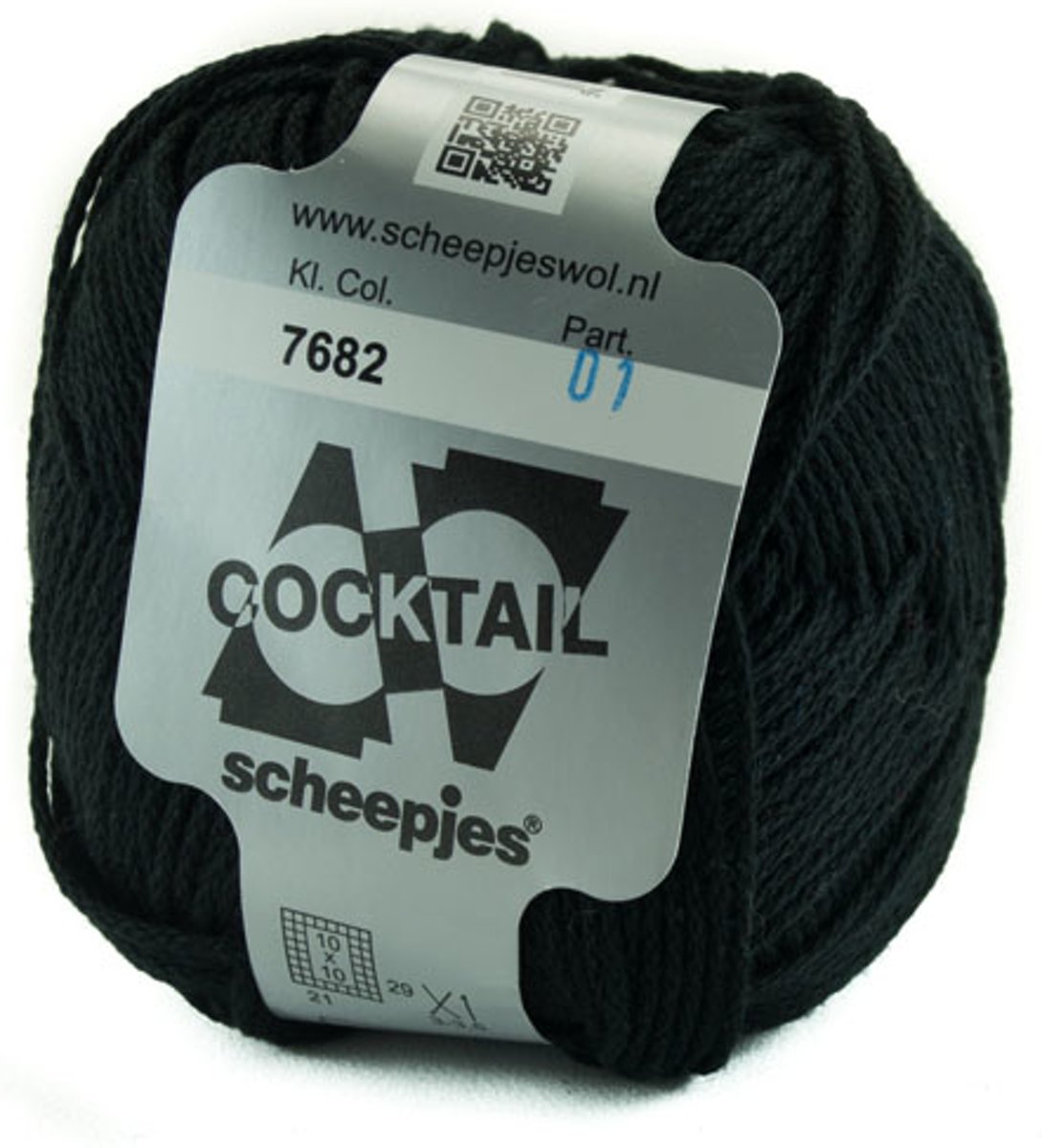 Scheepjes Cocktail zwart 7682 - PAK MET 9 BOLLEN a 50 GRAM. KL.NUM. 18.