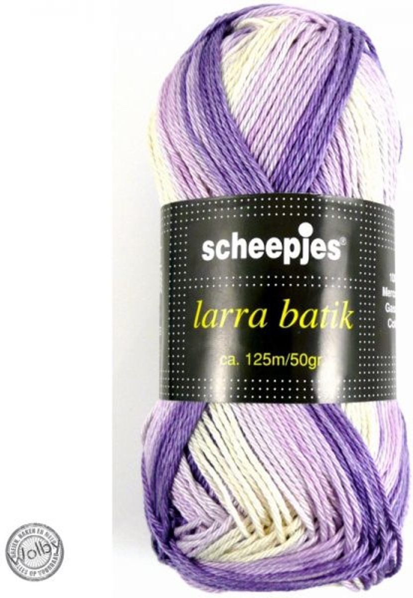 Scheepjes Larra Batik 7505 –Ecru Lila tinten gemêleerd PAK MET 10 BOLLEN a50 GRAM. KLEURNUMMER S6.