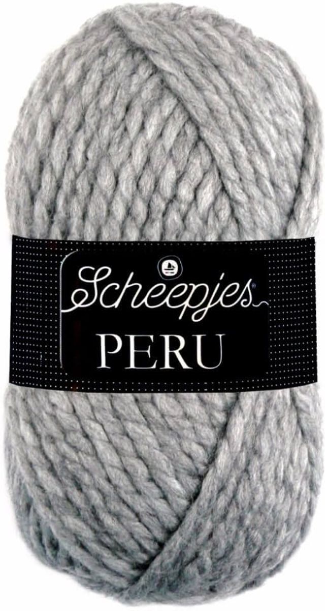 Scheepjes Peru 060 grijs. PAK MET 10 BOLLEN a 100 GRAM. INCL. Gratis Digitale vinger haak en brei toerenteller