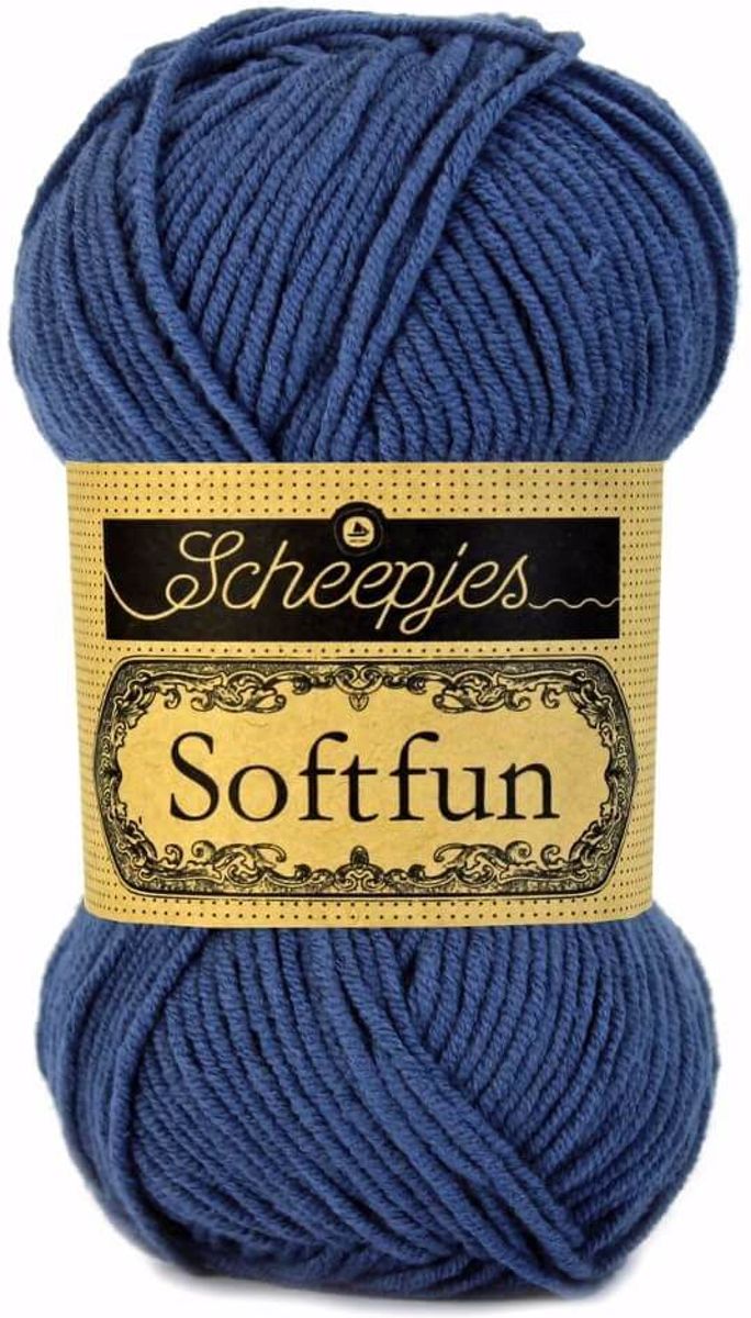 Scheepjes Softfun Col: 2489 Oud Blauw. PAK MET 10 BOLLEN a 50 GRAM. INCL. Gratis Digitale vinger haak en brei toerenteller