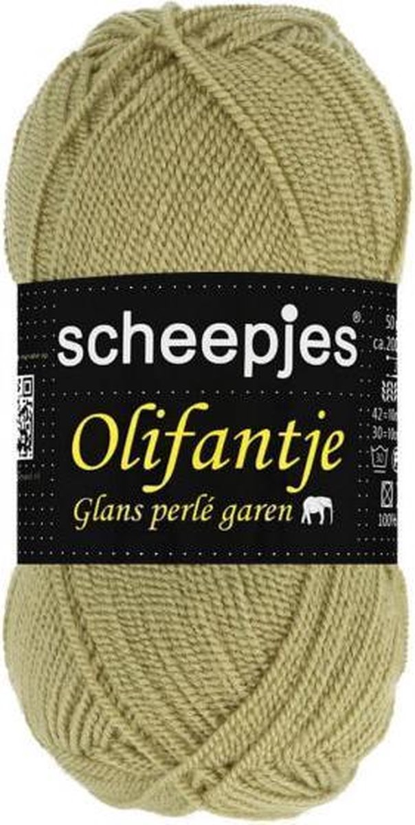 Scheepjes dun glans acryl garen Olifantje - olijf groen (034) - naald 2 a 3