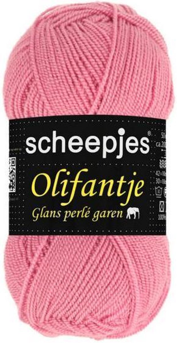 Scheepjes dun glans acryl garen Olifantje - roze (025) - naald 2 a 3