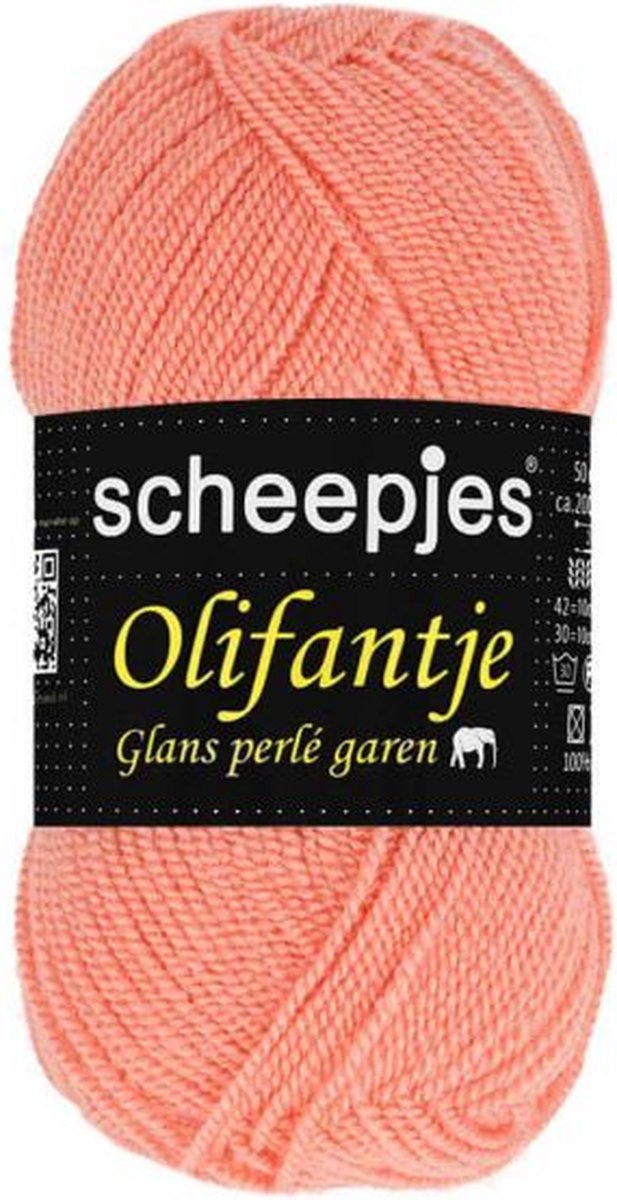 Scheepjes dun glans acryl garen Olifantje - zalm roze (035) - naald 2 a 3