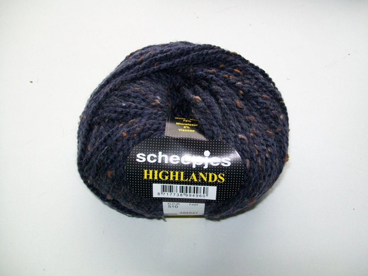 Scheepjes highlands 510 kiezel marine blauw. PAK MET 10 BOLLEN a 50 GRAM.