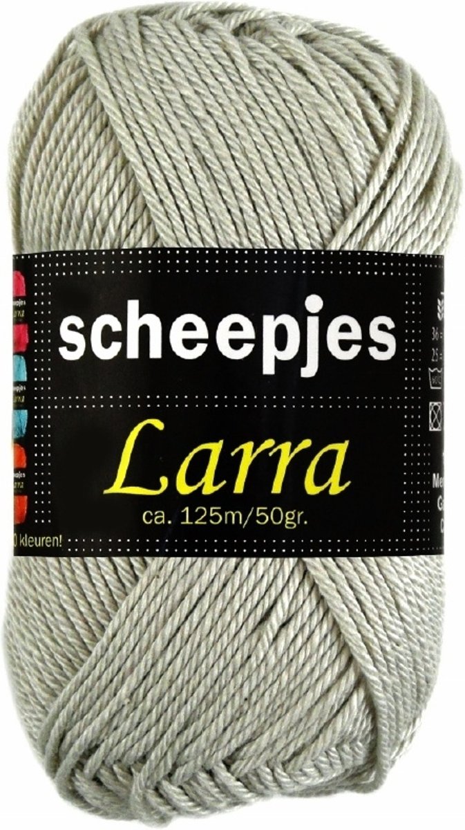 Scheepjeswol Larra 7327 Lichtgrijs. PAK MET 10 BOLLEN a 50 GRAM.