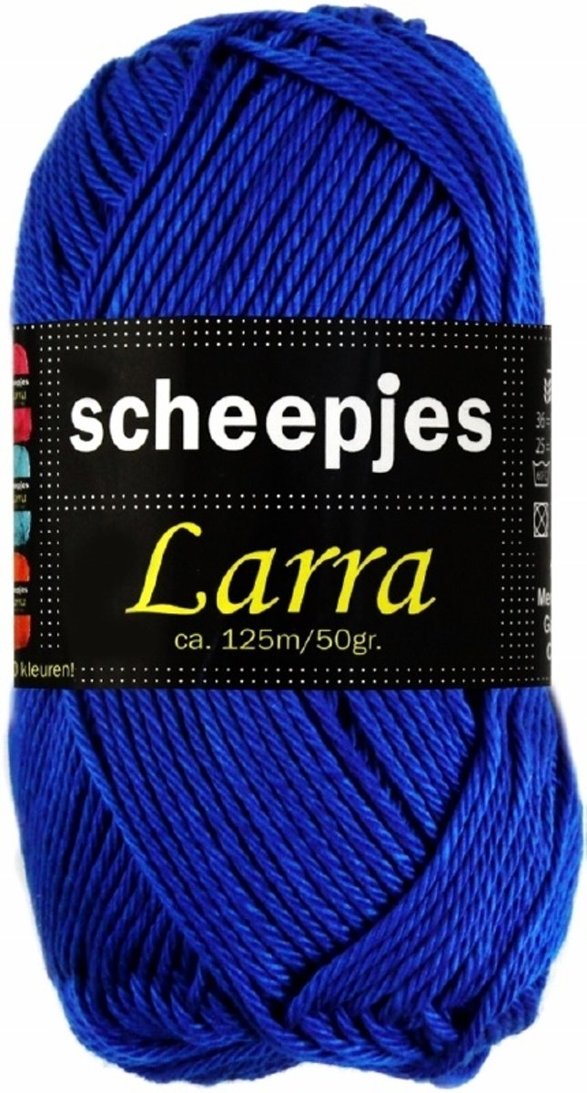 Scheepjeswol Larra 7384 Kobaltblauw. PAK MET 10 BOLLEN a 50 GRAM.