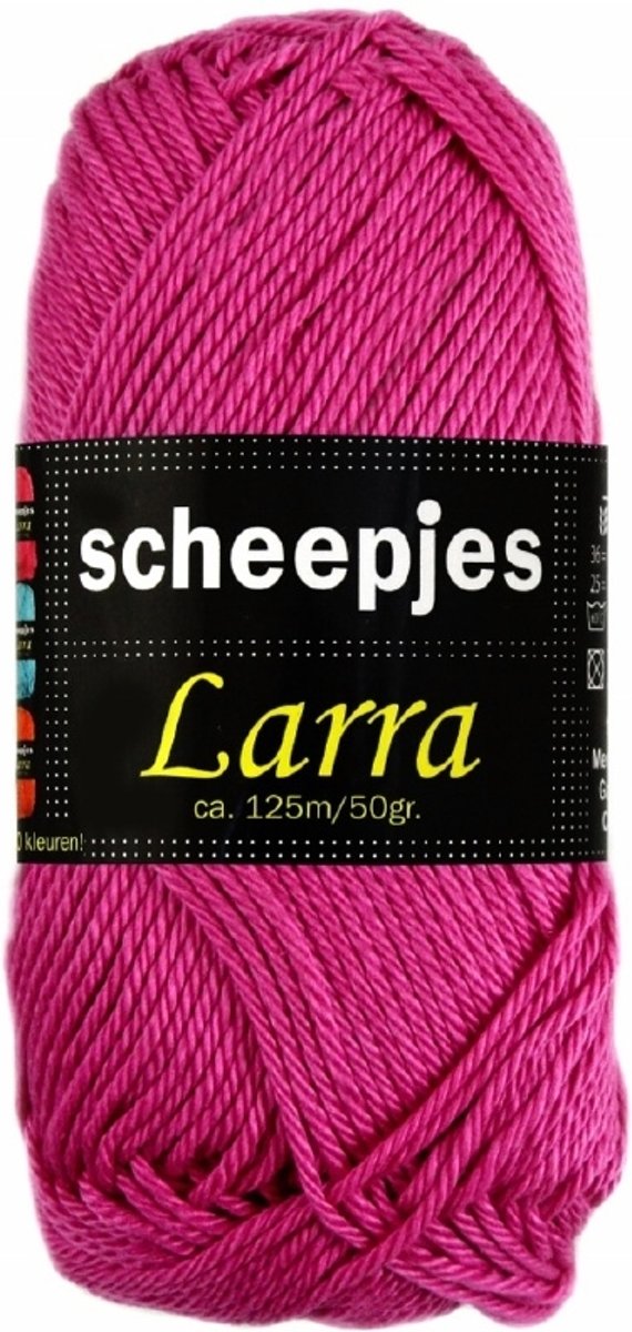 Scheepjeswol Larra 7394 Fuchsia. PAK MET 10 BOLLEN a 50 GRAM.