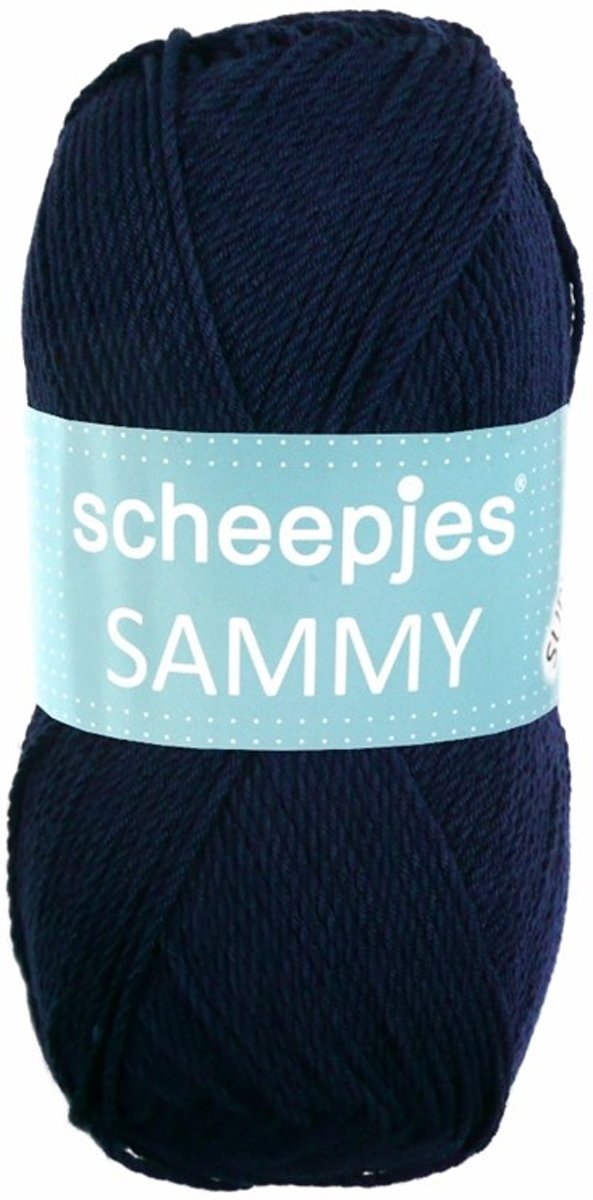 scheepjes sammy 105 donker blauw. PAK MET 5 BOLLEN a 100 GRAM.