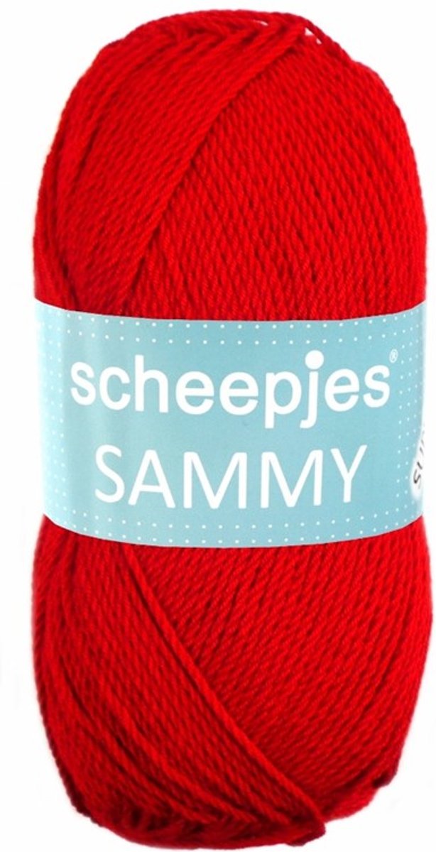 scheepjes sammy 106 brandweer rood. PAK MET 5 BOLLEN a 100 GRAM.