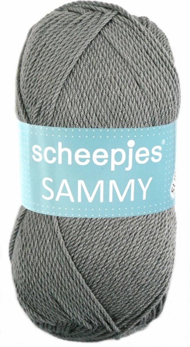 scheepjes sammy 113 grijs. PAK MET 5 BOLLEN a 100 GRAM.