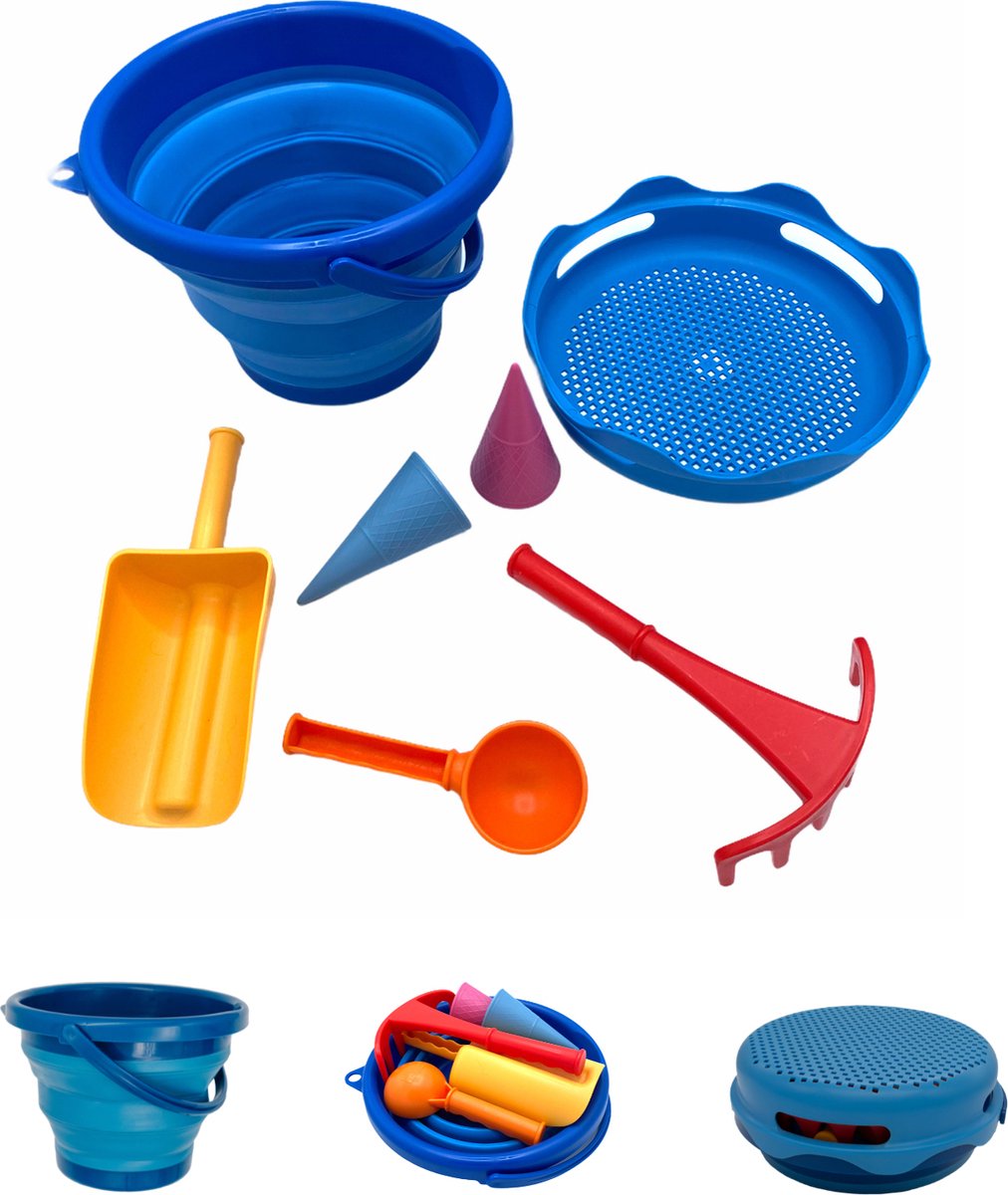 7 in 1 Falteimer Set blau