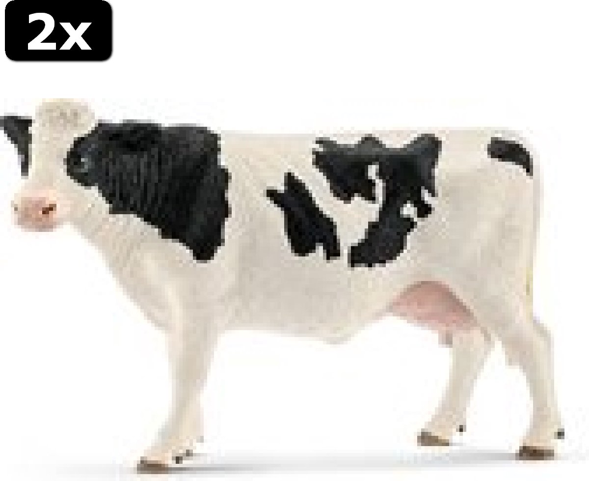 2x Schleich 13797 Zwartbond Koe