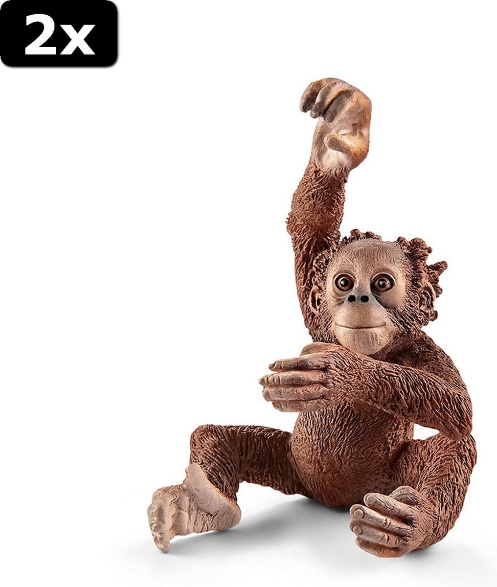 2x Schleich Jonge Orang-Oetan