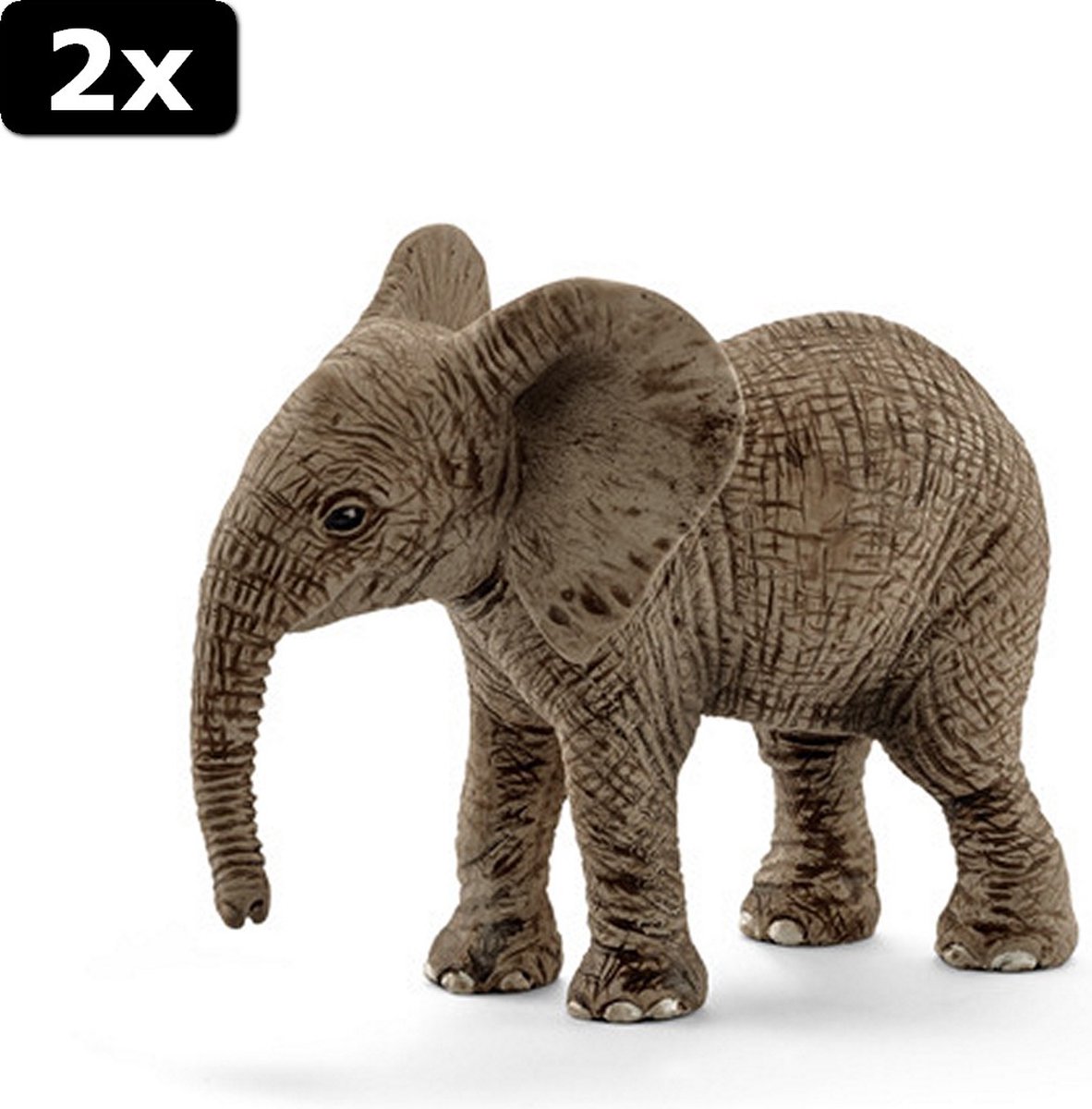 2x Schleich Speelfiguur Afrikaanse Baby Olifant