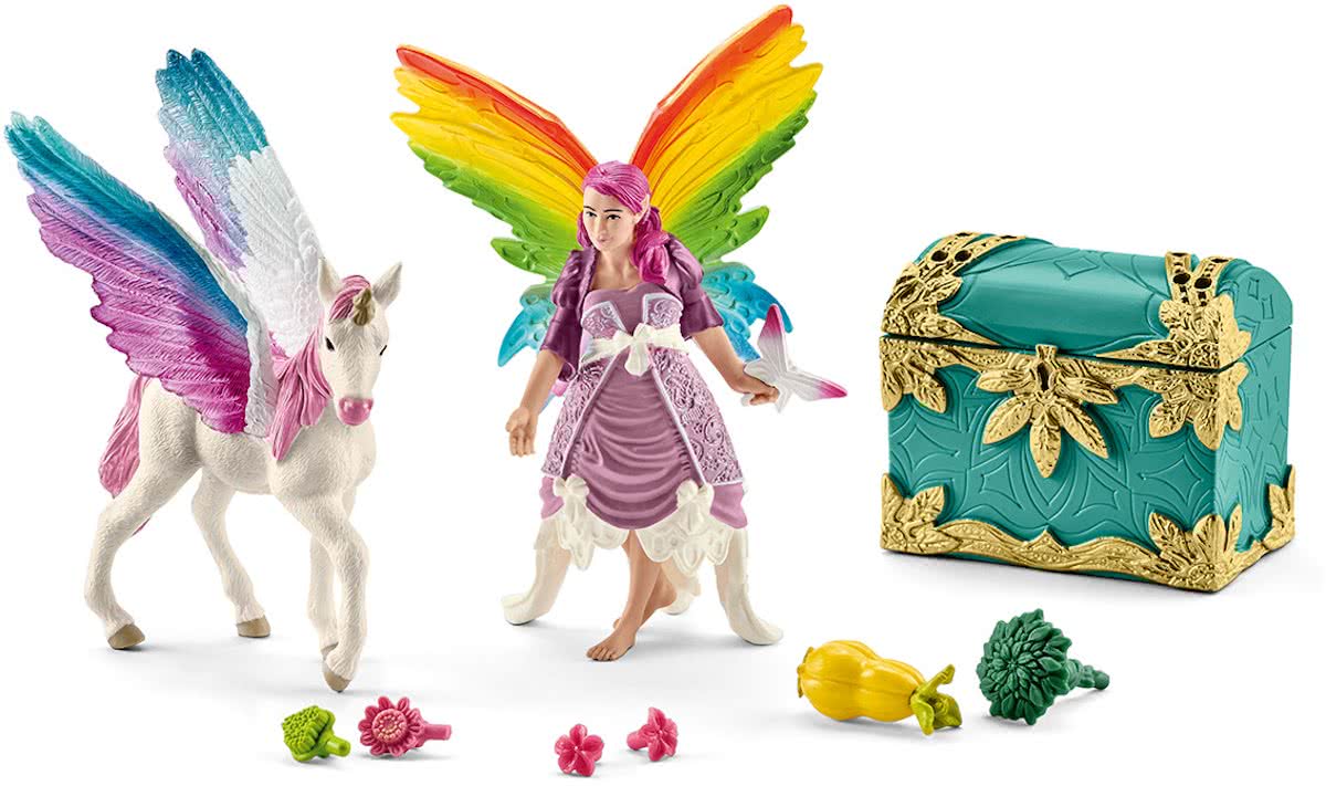 Regenboogelf Lis met pegasusveulen Schleich