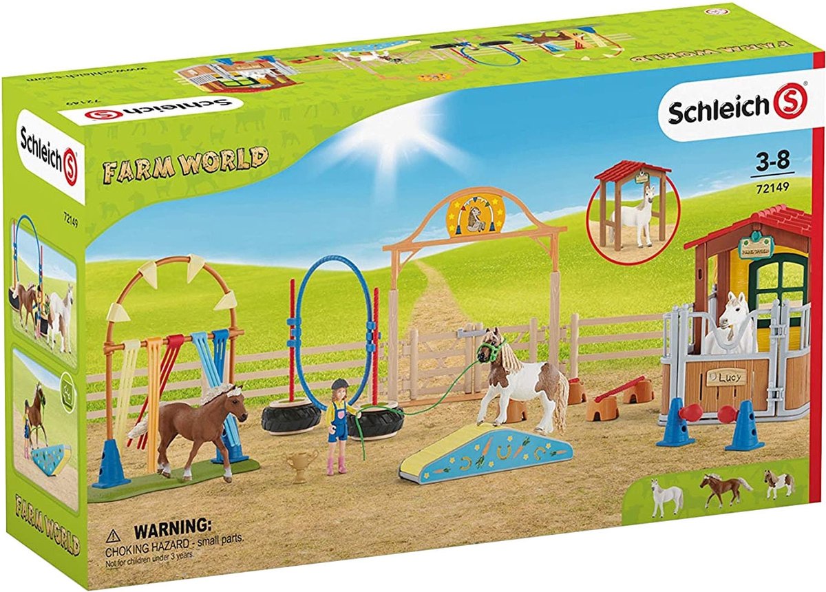 Schleich Farm World Behendigheid bij de stal - Kinderspeelgoed voor jongens en meisjes - 72149