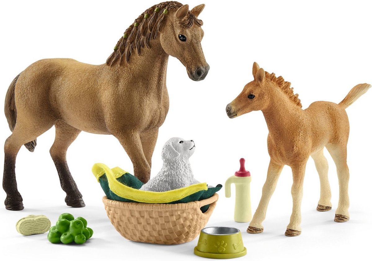 Schleich Horse Club babydieren verzorgingsset - Speelgoed voor meisjes - 42432