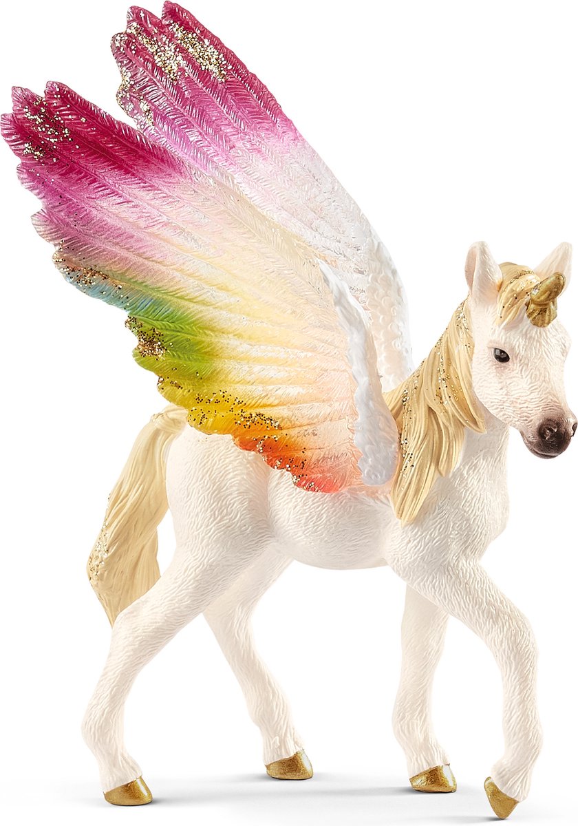 Schleich bayala - Gevleugelde regenboogeenhoorn, veulen - Speelfiguur - Kinderspeelgoed voor Jongens en Meisjes - 5 tot 12 jaar - 70577