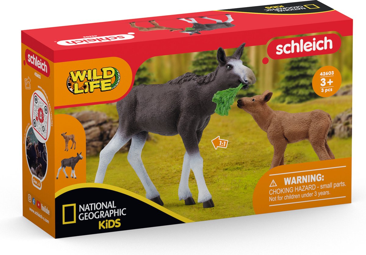 schleich WILD LIFE Eland met Kalf Speelgoed Dieren - Gedetailleerde Figuurtjes - Wild Life Dierenset - Kinderspeelgoed - voor Jongens & Meisjes