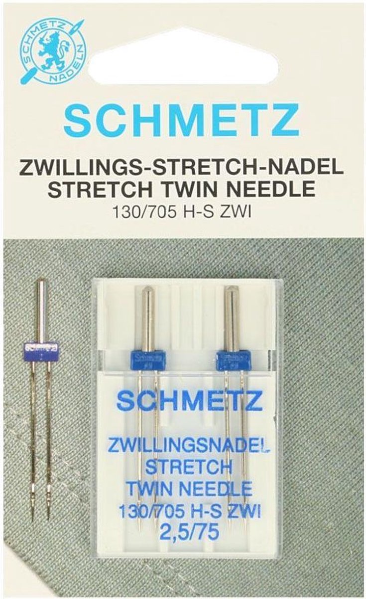   stretch tweelingnaald 2 stuks 2.5/75