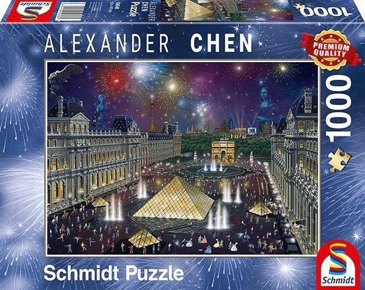 Schmidt puzzel Vuurwerk bij het Louvre, 1000 stukjes - Puzzel