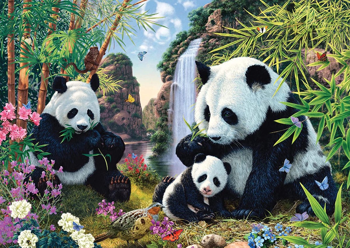 Panda family Puzzel 500 stukjes