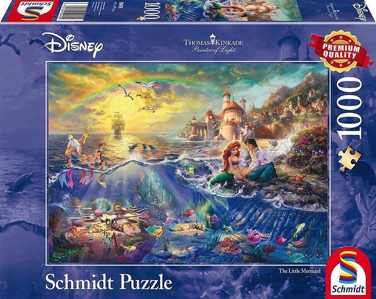 Thomas Kinkade - Disney De kleine zeemeermin (1.000 stukjes legpuzzel)