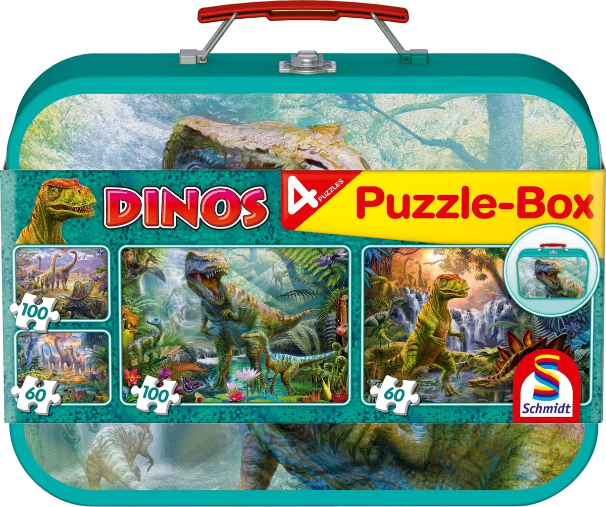 Dinos, Puzzle-Box, 2x60, 2x100 pcs Legpuzzel