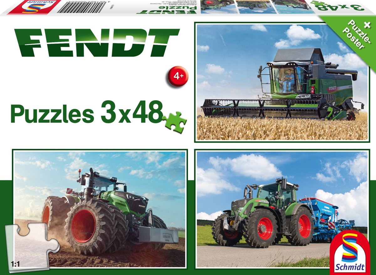 Fendt, 3 x 48 stukjes Legpuzzel