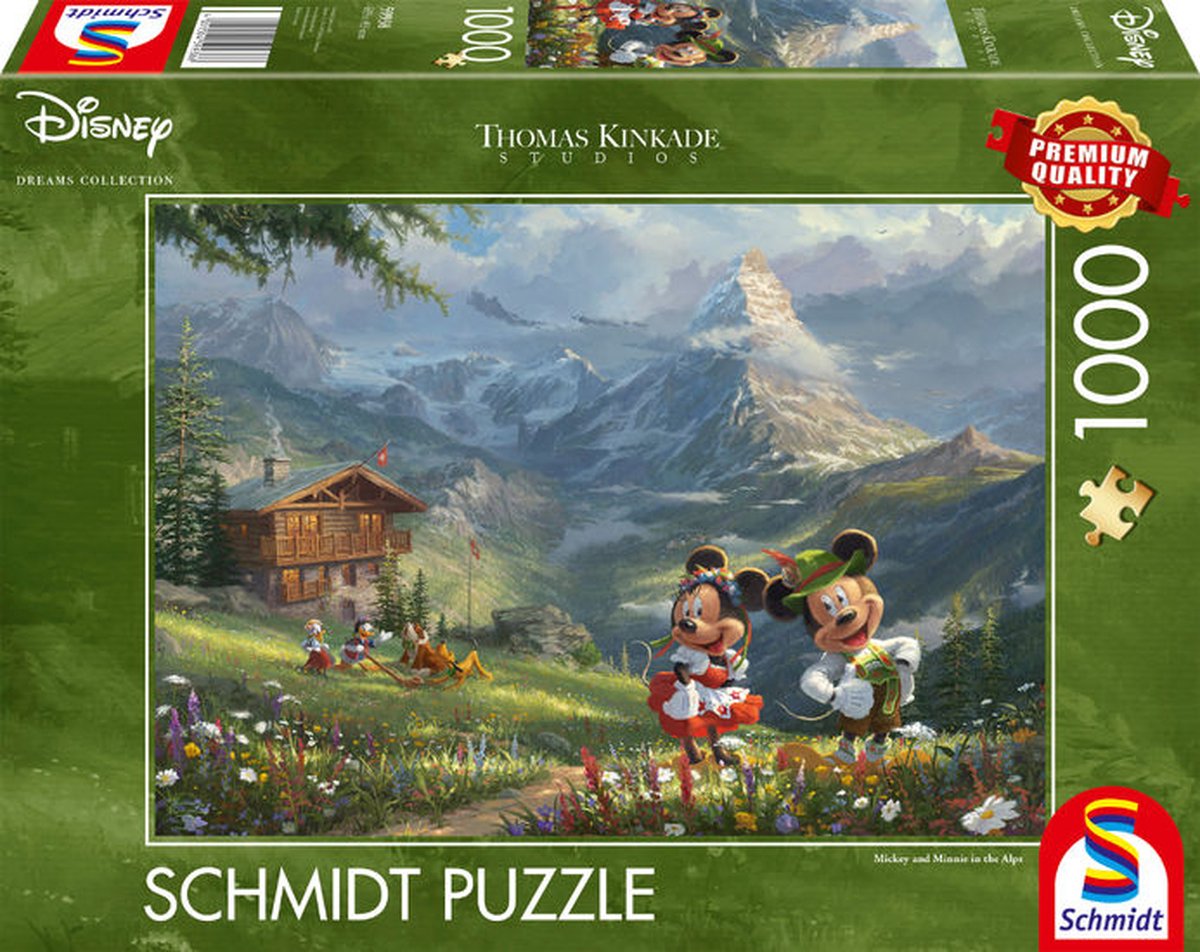   Disney legpuzzel Mickey & Minnie in de Alpen van Thomas Kinkade 1000 stukjes