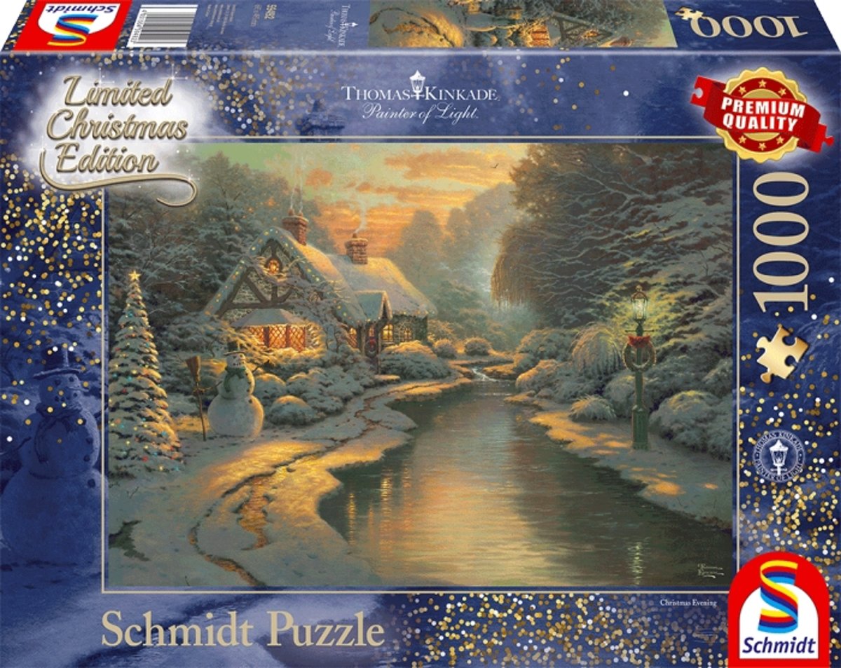 Thomas Kinkade legpuzzel Christmas evening 1000 stukjes