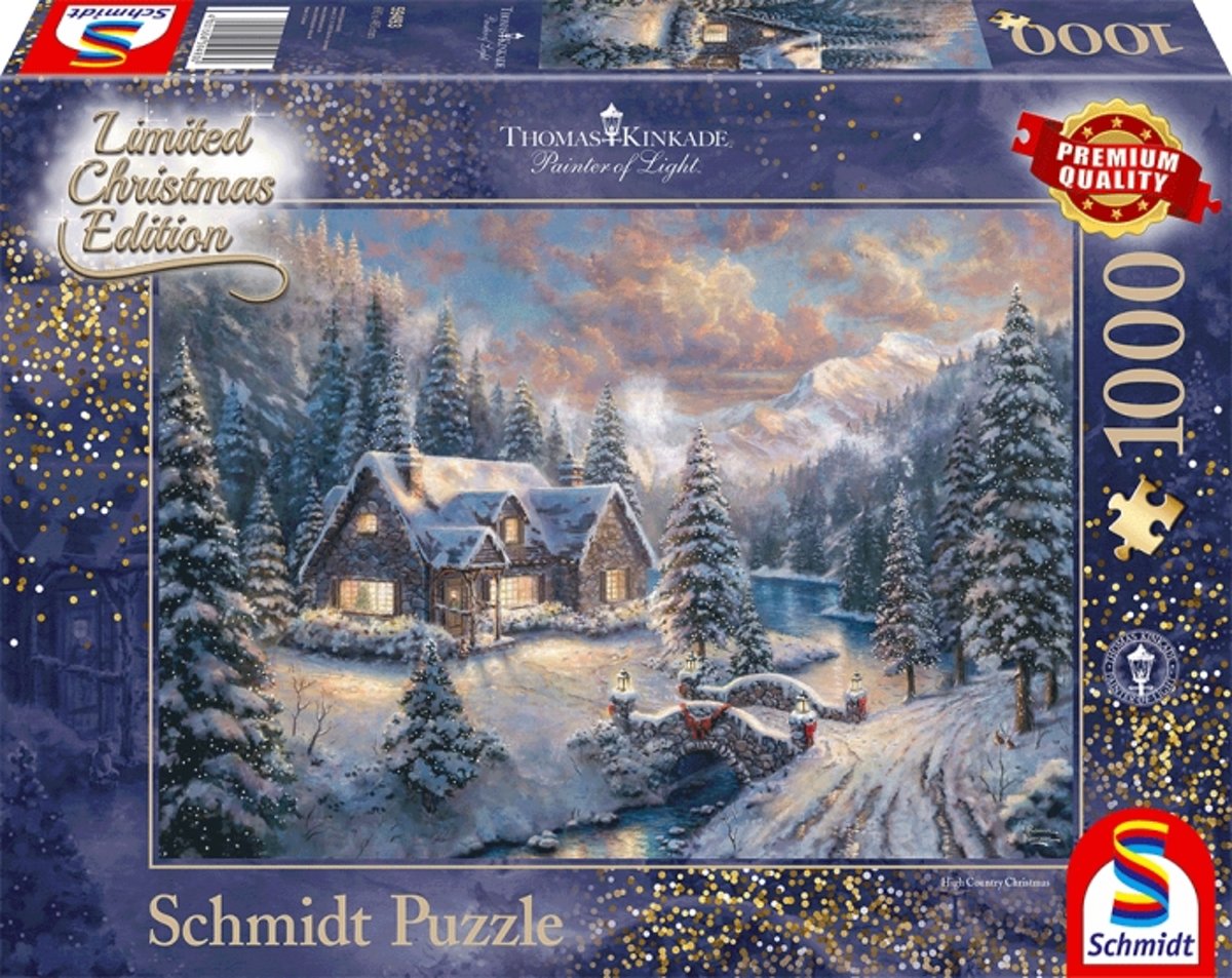 Thomas Kinkade legpuzzel High Country Christmas 1000 stukjes