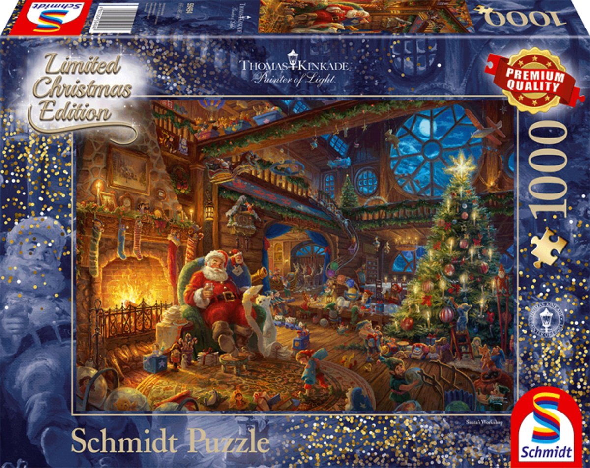 Thomas Kinkade legpuzzel Santas Workshop 1000 stukjes