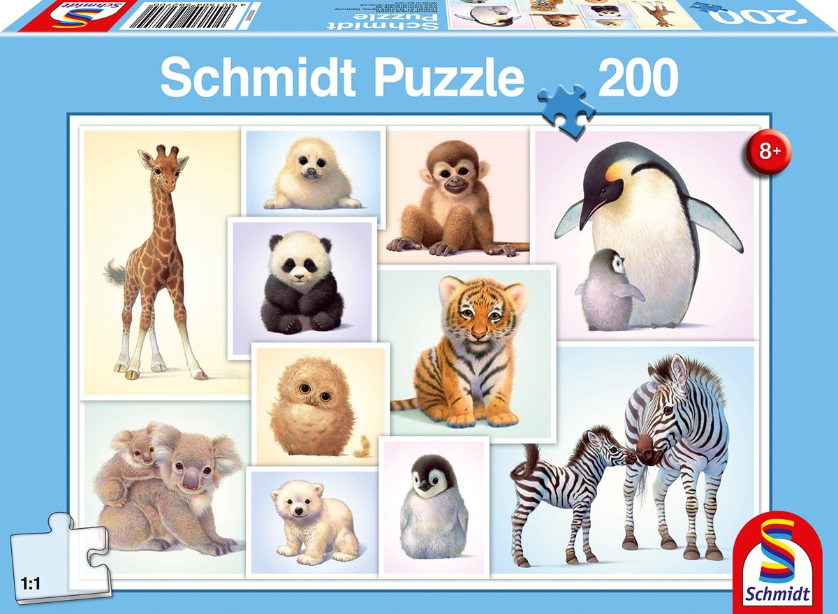 Wild Animal Babies, 200 pcs Legpuzzel