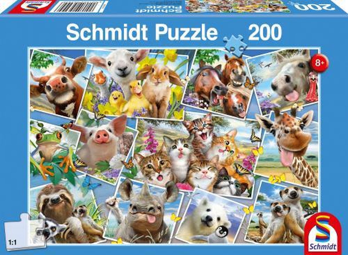 legpuzzel Dieren Selfies junior karton 200 stukjes